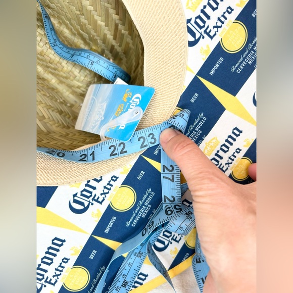 Corona Extra Straw Lifeguard Hat with Repeating Label Under Brim - Picture 10 of 16